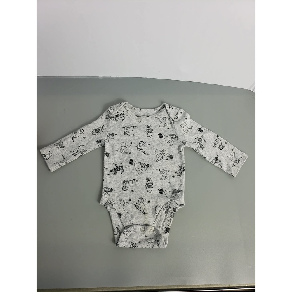 Disney Jumping Beans Winnie the‎ Pooh Gray Long Sleeve Bodysuit 3 Months